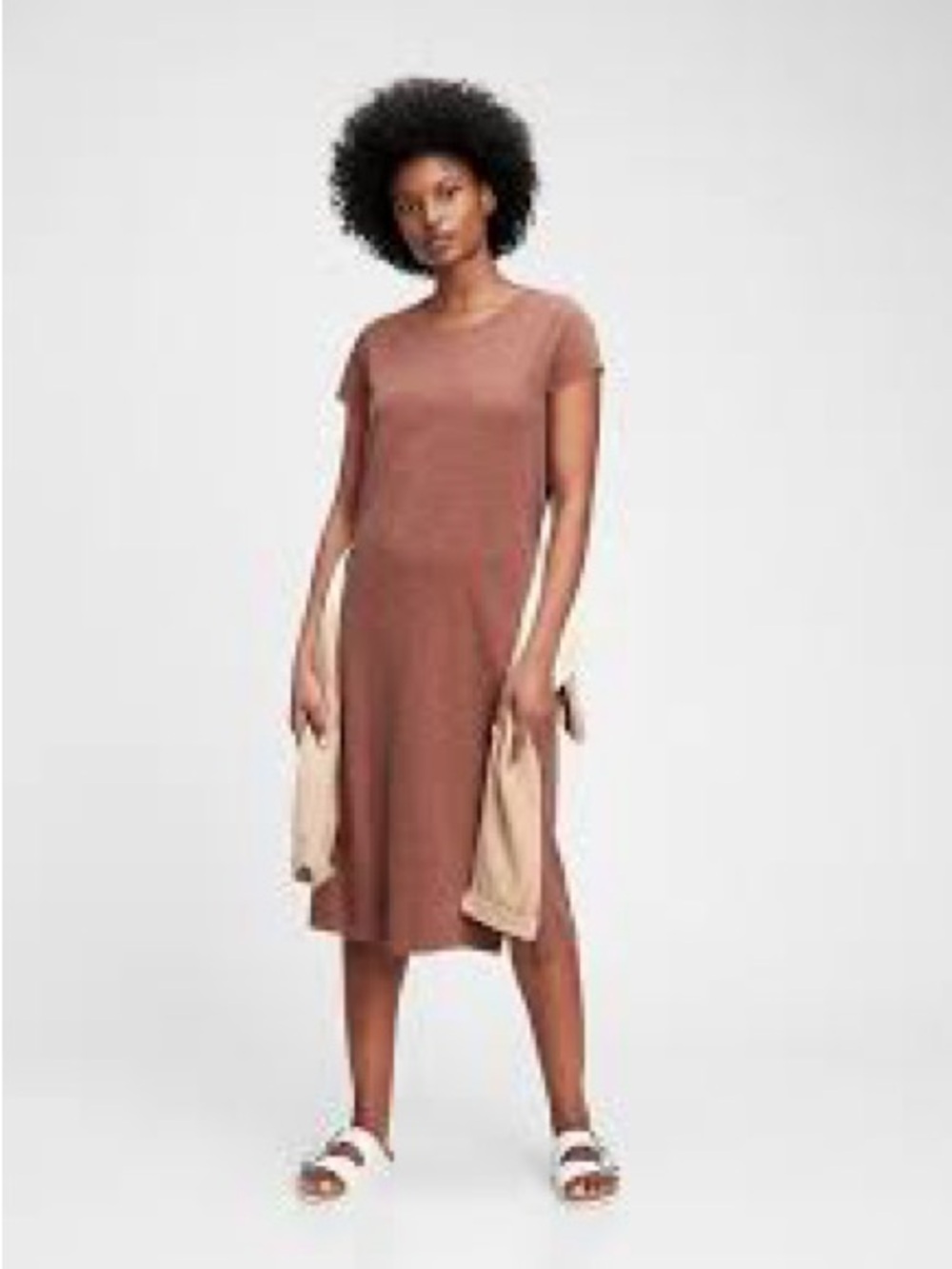 Gap Midi Tshirt Dress Mauve Small